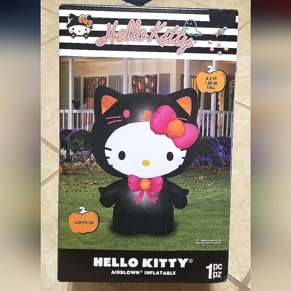 Gemmy Holiday Gemmy Sanrio Hello Kitty Halloween Black Cat 42ft